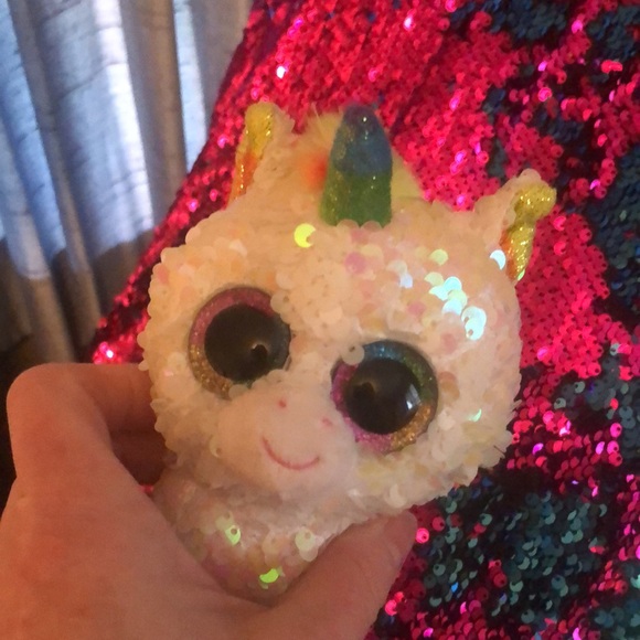 (2) Small TY Beanie Baby Unicorn 🦄 Stuffed Toys - Picture 13 of 17